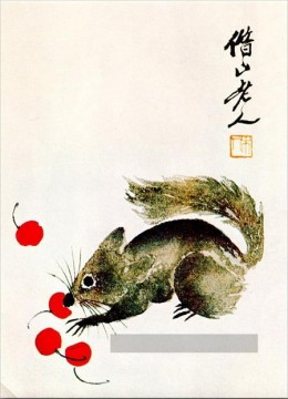 齐白石 Qi Baishi œuvres - Qi Baishi protéine et cerises ancienne Chine à l’encre